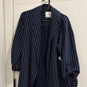 Babaton Navy and White Striped Blazer